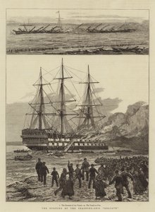 Spalenie statku szkoleniowego Goliath